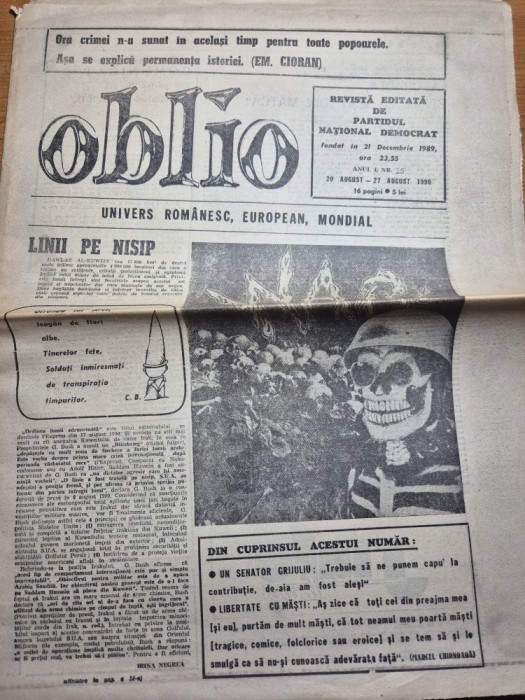 ziarul oblio 20 - 27 august 1990