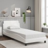 VidaXL Cadru de pat cu tăblie, alb, 90x200 cm, piele ecologică 373119