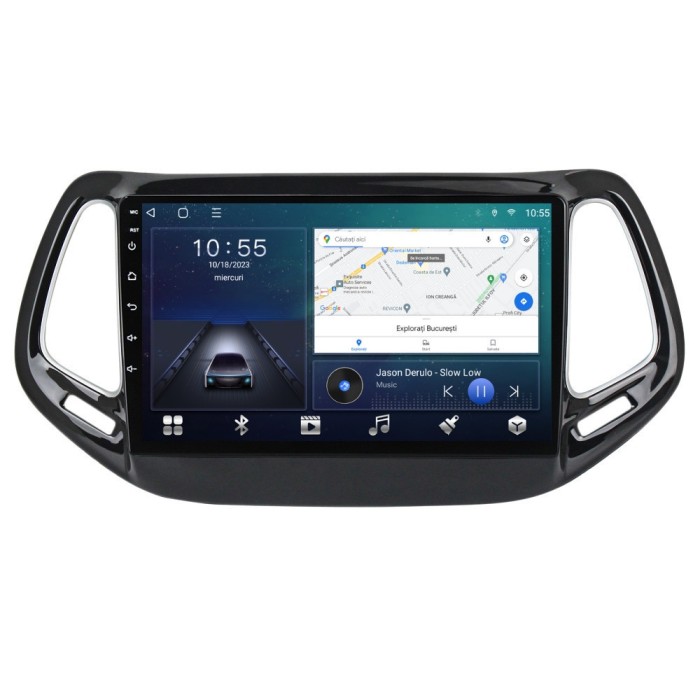 Navigatie dedicata cu Android Jeep Compass II 2016 - 2021, 2GB RAM, Radio GPS