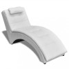 VidaXL Șezlong cu pernă, alb, piele ecologică 242217