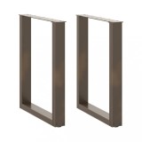 vidaXL Picioare de masă &icirc;n formă de U, 2 buc., oțel natural, 60 x (72-73) cm