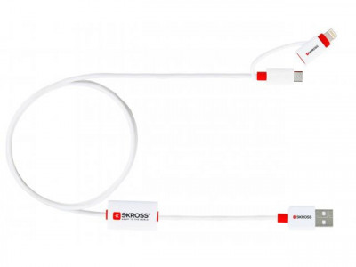Cablu USB Skross Buzz Line A tata - micro USB A tata 1m alb foto