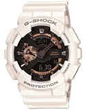 Ceas Sport Casio G-SHOCK GA-110 WHITE&amp;GOLD-NOU ! SUPERB-CALITATEA 1- ALB, Analog &amp; digital, Alarma