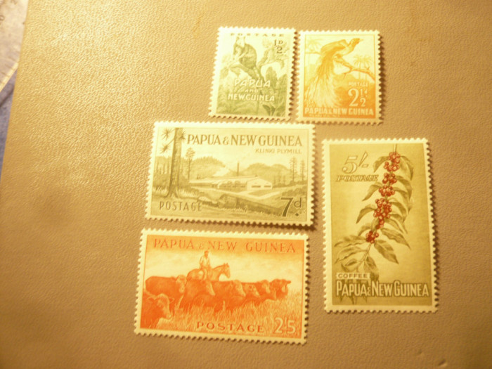 Serie mica Papua Noua Guinee 1952 , 5 valori Motive locale