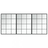 Oglinzi de perete, 3 buc., negru, 80x60 cm, metal