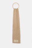 UGG eșarfă din amestec de l&acirc;nă CHUNKY culoarea bej, cu imprimeu, 102787