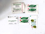 Lot 5 buc - Ambalaj guma de mestecat, Spearmint Chewing Gum China, vechi anii 80