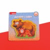 Puzzle Spuma EVA Copii MAMA si PUIUL URS 8 Piese PUEDO TOYS +3 Ani Joc Educativ Motricitate Memorie