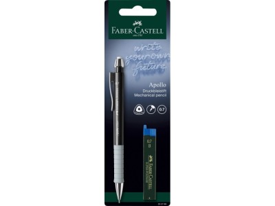 Creion mecanic 0.7 mm rose Apollo + mine Faber-Castell 1 buc/blister foto