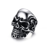 Cumpara ieftin Inel barbati JustZEN Skeleton Inox Marimea 9 circumferinta 59 mm 24.6 g Argintiu forma de craniu look rock-punk