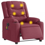 VidaXL Fotoliu electric de masaj rabatabil, roșu vin, textil