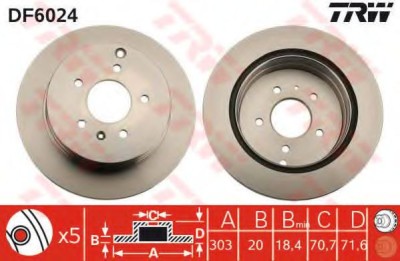 Disc frana CHEVROLET CAPTIVA (C100, C140) (2006 - 2016) TRW DF6024 foto