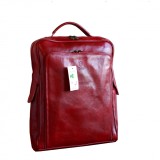 Rucsac din piele naturala vachetta, port laptop, bordo, R107D