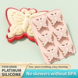 Forma din silicon pentru briose si biscuiti, forma fluturi, 6 alveole,25x17x3 cm