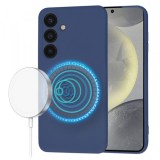 Husa MagSafe pentru Samsung Galaxy S24 S921, Techsuit, SoftFlex, Bleumarin