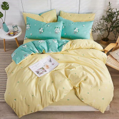 Lenjerie de pat pentru o persoana cu husa de perna dreptunghiulara, Amarantha, bumbac mercerizat, multicolor