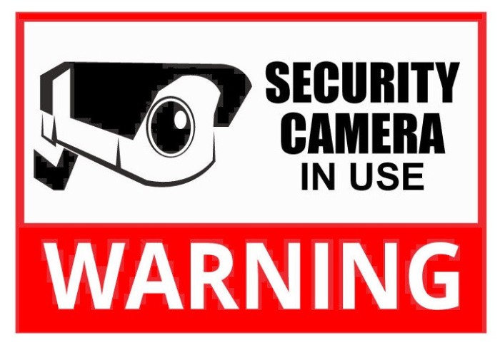 Security camera in use warning