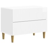 vidaXL Dulap de noapte cu sertar Alb foarte lucios 62 x 34,5 x 48 cm 894549