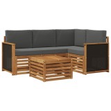 vidaXL Set de canapele de exterior 5 pcs Natural și Antracit 3384313