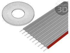 Cablu bandă litat PVC gri 2,54mm