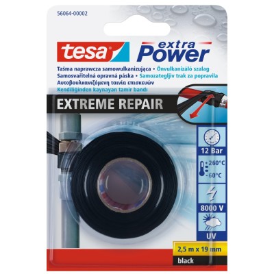 Banda izolatoare de reparatie extrema tesa, negru, 2.5 m x 19 mm foto