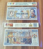 REPRODUCERE pe hartie cu filigran si fire UV proiect bancnota 1.000 lei 1930 nr.215