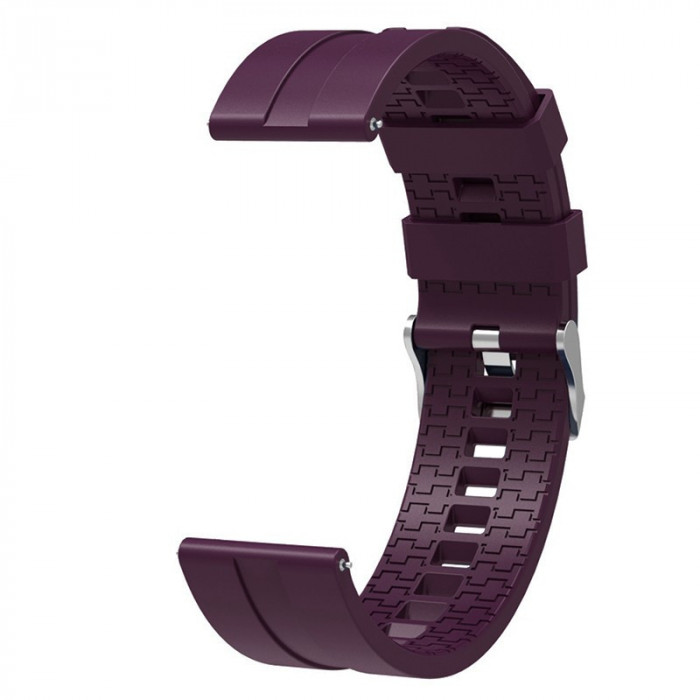 Curea din silicon compatibila cu Xiaomi Amazfit GTR 4, Telescoape QR, 22mm, Purpple Plum