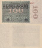 Bancnota Germania 100.000.000 Marci 1923, AUNC+! Bancnote vechi, Colectie Germania