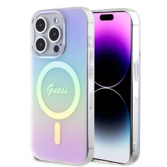 Husa iPhone 15 Pro Max originala Guess IML Iridescent MagSafe, mov, GUHMP15XHITSU foto