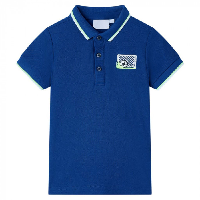 Tricou polo pentru copii, albastru &icirc;nchis, 128 GartenMobel Dekor