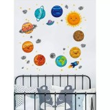 Cumpara ieftin Sticker Perete Autocolant Planete - Multicolor 50x70cm - 71373