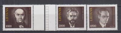 LITUANIA 1993 PERSONALITATI SERIE MNH foto