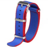 Cumpara ieftin Curea Universală Nylon Albastru cu Roșu &ndash; 20/22 mm &ndash; Stil Militar și Confort