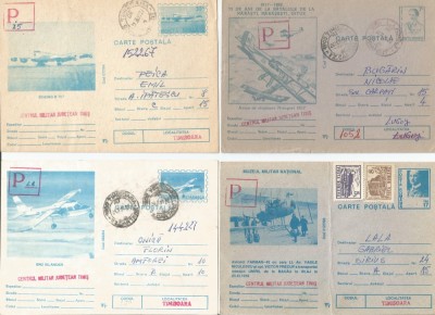 Rom&amp;acirc;nia, lot 4 cărţi poştale circulate, aerofilatelie 9 foto