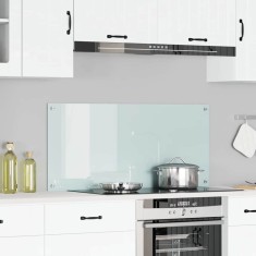vidaXL Contrablat bucătărie alb 110x50x0.6 cm sticlă securizată