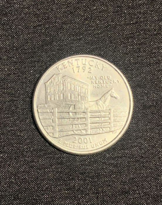 Moneda jubiliară quarter dollar 2001 Kentucky