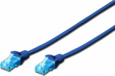 Cablu UTP Digitus Premium Patchcord Cat 5e 3m Albastru foto