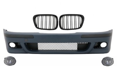 Bara Fata BMW E39 Seria 5 (1995-2003) cu Proiectoare Lumini de Ceata si Grile Centrale Negru Lucios M5 Look Performance AutoTuning foto