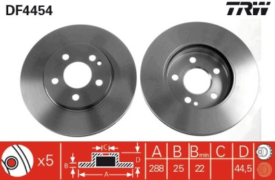 TRW DF4454 Disc frana foto
