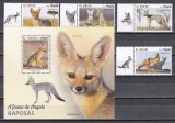 Angola 2019 - Vulpi, Serie cu Tapsuri + Colita, MNH