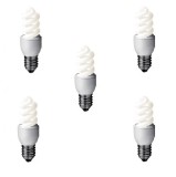 SET 3 becuri fluorescent Panasonic, soclu E27, putere 8W, forma spirala, lumina alb rece, alimentare 220 - 240 V, &quot;EFD8E65HD-5&quot; (timbru verde 1.35 lei