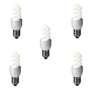 SET 3 becuri fluorescent Panasonic, soclu E27, putere 8W, forma spirala, lumina alb rece, alimentare 220 - 240 V, &amp;quot;EFD8E65HD-5&amp;quot; (timbru verde 1.35 lei foto