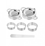 Set 6 ustensile pentru ravioli/coltunasi, inox, argintiu, Oem