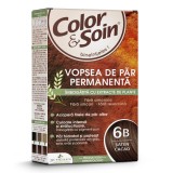 Vopsea de par fara amoniac, fara silicon, saten cacao, 6B, Color&amp;Soin