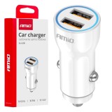 &icirc;ncărcător auto 2x USB-A AMIO-03879