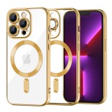 Husa premium iPhone 13 Pro Techsuit Luxury Crystal MagSafe, auriu