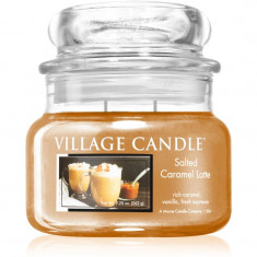 Village Candle Salted Caramel Latte lumânare parfumată (Glass Lid) 262 g