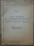 Lista oficiala de castiguri neachitate la obligatiunile CEC// 1964