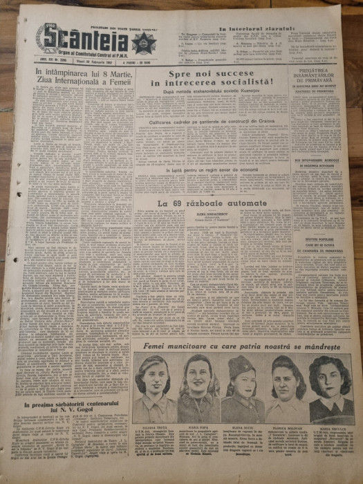 scanteia 29 februarie 1952-art. steaua rosie bacau,regiunea botosani