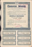 A542 Acțiune Creditul Minier pe numele academicianului Nicolae Dașcovici